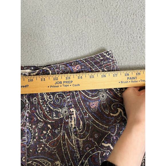 Knox Rose Mini Skirt 14 Large Corduroy Paisley Button Front Pockets Western Y2K - Picture 6 of 9